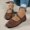 Brown, variant on Womens Mesh Mary Janes Square Toe Flat Shoes Metallic Buckle Ballet Flats,Comfortable Lightweight Breathable Hollow Out Design For Summer,Non Slip Flexible Soft Sole Silent Walking Travel