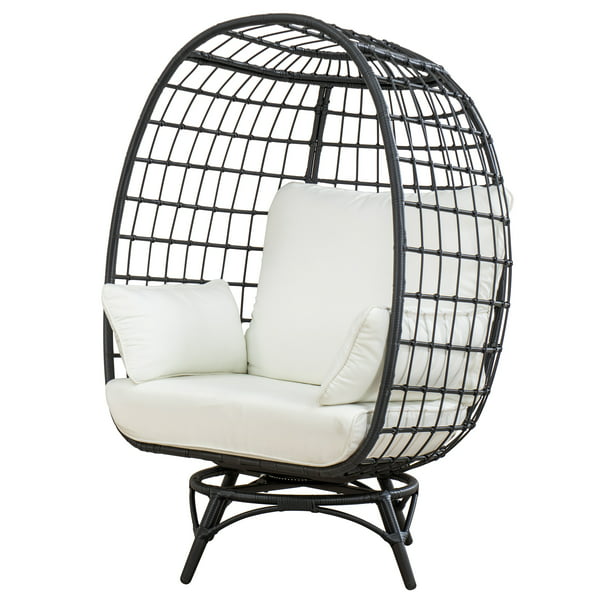 Sunjoy Black Swivel Egg Cuddle Chair