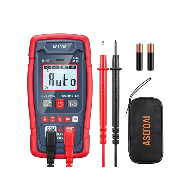WWS-AstroAl Multimètre Numérique 4000, Voltmètre Auto-Rangement avec Mode Intelligent, Voltmètre avec Fonction Tension Sans Contact, Mesure Rapidement et avec Précision la Tension AC/DC, la Résistance, la Continuité