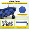 thumbnail image 4 of VEVOR Extra Large Collapsible Garden Cart with Removable Canopy, Folding Wagon Utility Carts with Wheels and Rear Storage, Wagon Cart for Garden, Camping, Grocery Cart, Shopping Cart, Blue, 4 of 9