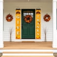 thumbnail image 4 of Thanksgiving Door Couplet Curtain Set, Pumpkin Maple Leaf Turkey Patterned Door Hanging, 2 Panel Harvest Festival Decor, Ornament for Front Door Home Thanksgiving, 4 of 7