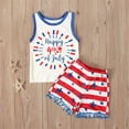 thumbnail image 7 of Oiyii Infant Girls 4Th Of July Outfits Summer Tank Top Tassels Shorts Set, Sizes 18-24 Months, 7 of 7