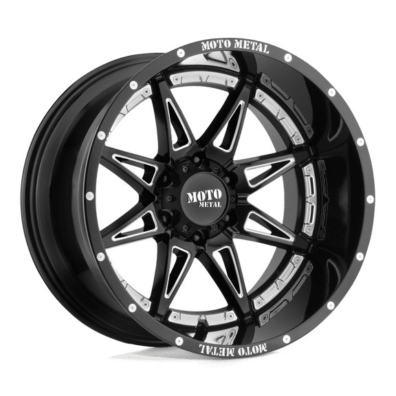18x8.5 Moto Metal MO993 Gloss Black Milled Wheel 6x5.5 (18mm)