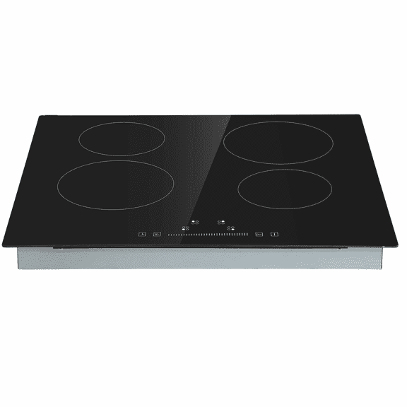 Electric Stove Top 24 Inch, 4 Burners Glass Cooktop 23.2x20.5in 240V, Sensor Touch Control, Timer, Child Lock, 9 Power Levels for Boil, Fry, Simmer