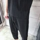 thumbnail image 4 of Conjunto de pantalones negros para hombre, lisos, sin logotipo, para entrenamiento, camisetas, pantalones, trajes para hombre, corte ajustado, XL, dos piezas, estilo coreano 2024, elástico, 4 of 5