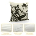 thumbnail image 4 of GOSMITH Palm Tree Decorative Throw Pillow Covers Sand Beach Surfing and Tropical Coconut Palms Blue Sky White Cloud Print Square Pillow Cases Cushion Covers for Home Sofa Bed, 4 of 5
