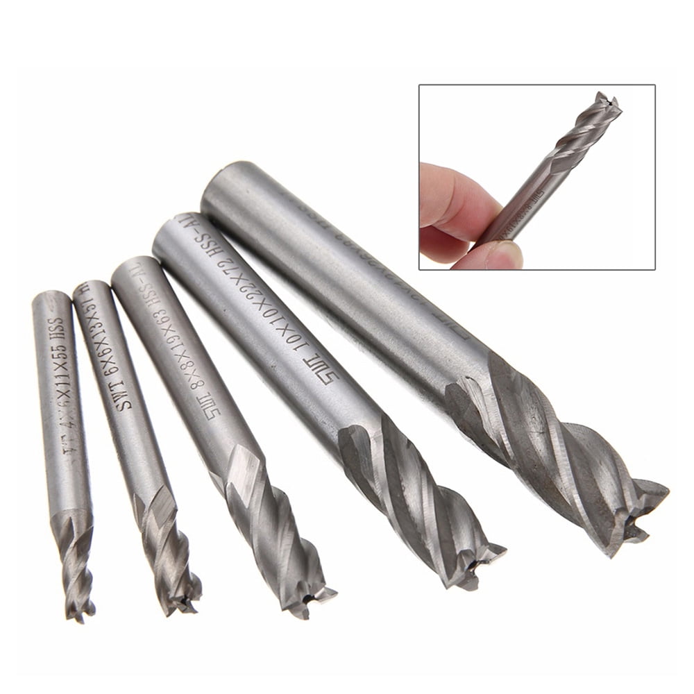 1-4mm CNC Straight End Mill 4 Flute Milling End Cutter Drill Bit Tool 