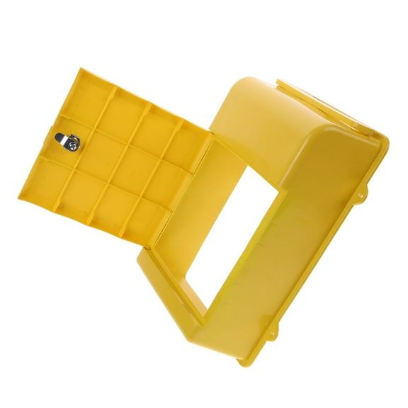 OFFIGAM Lockable Outdoor Mailbox for Storage Yellow Plastic and Metal Wall Mount Mailbox for Letters and Donations