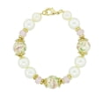 thumbnail image 3 of 1928 Jewelry Flower Decal Faux Pearl Pink Crystal Bracelet, 3 of 4