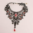 thumbnail image 5 of Elegant Gothic Black Lace Choker Necklace with Red Gemstones Victorian Vintage Style Statement Jewelry for Women, 5 of 5