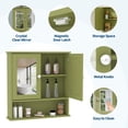 thumbnail image 3 of 22.2 Inch Wall Mounted Bathroom Medicine Cabinet with Mirror, Green Bathroom Storage Cabinet with Adjustable Shelf, Space-Saving Over Toilet Organizer for Bathroom, Kitchen, 3 of 7