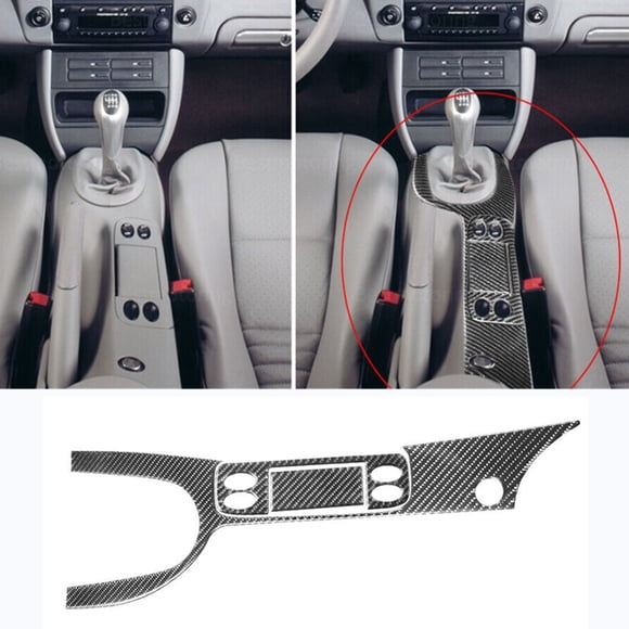 3PCS Carbon Fiber Gear Shift Panel Cover for Porsche Boxster 911 996 1998-2004