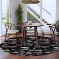 thumbnail image 3 of Coastal Nautical Round Area Rug 5Ft Washable Circle Rugs for Living Room Bedroom, Summer Ocean Beach Sea Corals Black Non-Slip Carpet Floor Mats Indoor Outdoor Carpet Runner Aesthetic Home Decor, 3 of 8