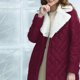 thumbnail image 4 of Parkas de manga larga para mujer, ropa de invierno de talla grande, abrigo cálido de algodón y cuero con solapa, chaqueta de manga larga, abrigo para mujer, 4 of 5