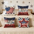 thumbnail image 4 of Boovnll 4th of July Pillow Covers 18x18 Set of 4 - Red White Blue Stars Stripe Throw Pillow Covers, Patriotic Pillow Covers for Memorial Day Home Sofa Couch Decor, 4th of July Decorations, 4 of 6