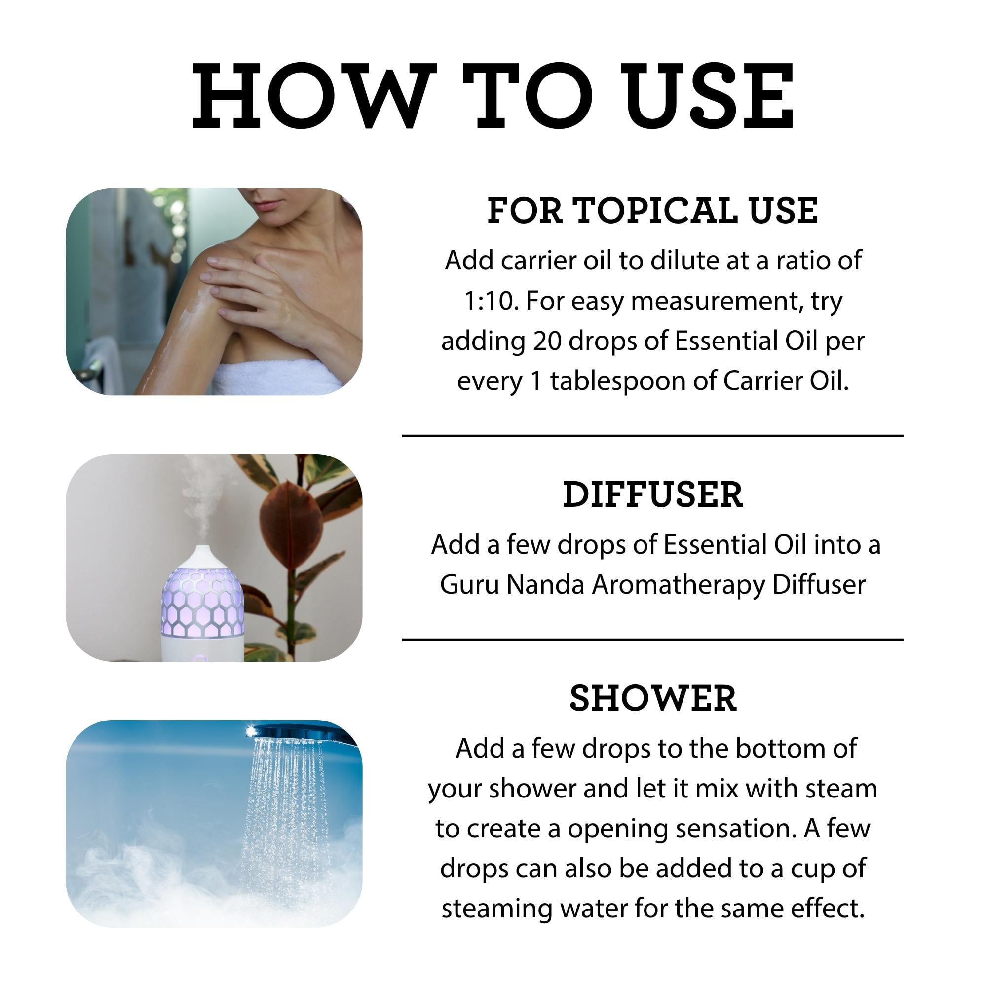 Buy Guru Nanda Essential Oil for Diffusers Set of 6 Therapeutic Grade