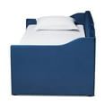 thumbnail image 4 of Bowery Hill Navy Blue Velvet Twin Size Daybed with Trundle, 4 of 10