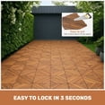 thumbnail image 5 of 10 PCS Diagonal Pattern Interlocking Deck Tiles, 12" x 12" Acacia Wood Waterproof All-Weather Outdoor Flooring for Garden Pool Balcony, 5 of 10