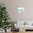 thumbnail image 2 of Snowy Christmas Tree Beach Shore Holiday Painting White Framed Art Print Wall Art, 2 of 8