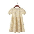 thumbnail image 6 of Mikilon Girls' Puff-sleeved Holiday Dress Size 3-9 Years Round-Neck Floral Ruffled Dress Sweet Comfortable Dress, 6 of 7