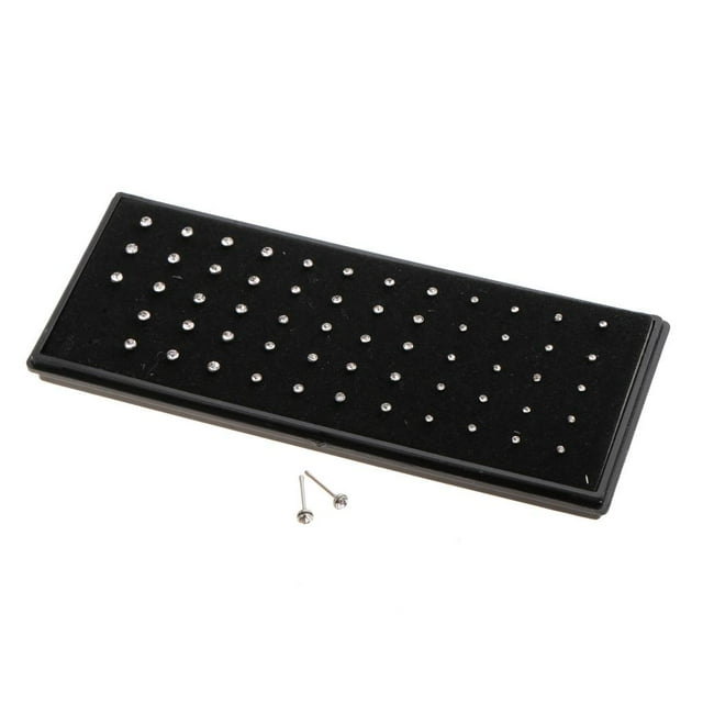 Esquirla 60pcs Stainless Steel Material Rings Body Studs Jewelry Crystal Size 1.5mm 1.8mm Silver