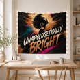 thumbnail image 5 of Unapologetically Bright with Profile Silhouette Figure, Inspirational Illustration for Art Lovers, Wall Decor, Housewarming Gift, Tapestry Wall Hanging for Dorm and Living Room, 5 of 7