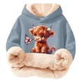 thumbnail image 2 of YMNXA Big Girls Boys Hoodies Long Sleeve Cartoon Animal Print Plush Warm Thickened Comfortable Sweatshirt For Daily Wear Light Blue 3-4 Years, 2 of 5