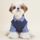 thumbnail image 2 of Otoño e invierno, nueva sudadera informal a cuadros estilo universitario para mascotas, de dos piezas, de algodón, para perros pequeños, bulldog francés y maltés, 2 of 5