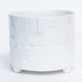thumbnail image 1 of Footed White Glazed Friendly Face Planter, 1 of 1