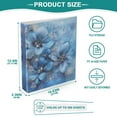 thumbnail image 5 of Three Large Blue Flowers 3 Ring Hardcover Binders 1.5in Round Rings for Letter-Size Folder Paper Organizer Pockets for Office Student Recipe, 5 of 9