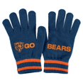 thumbnail image 3 of Women's WEAR by Erin Andrews  Navy Chicago Bears Double Jacquard Cuffed Knit Hat with Pom and Gloves Set, 3 of 3