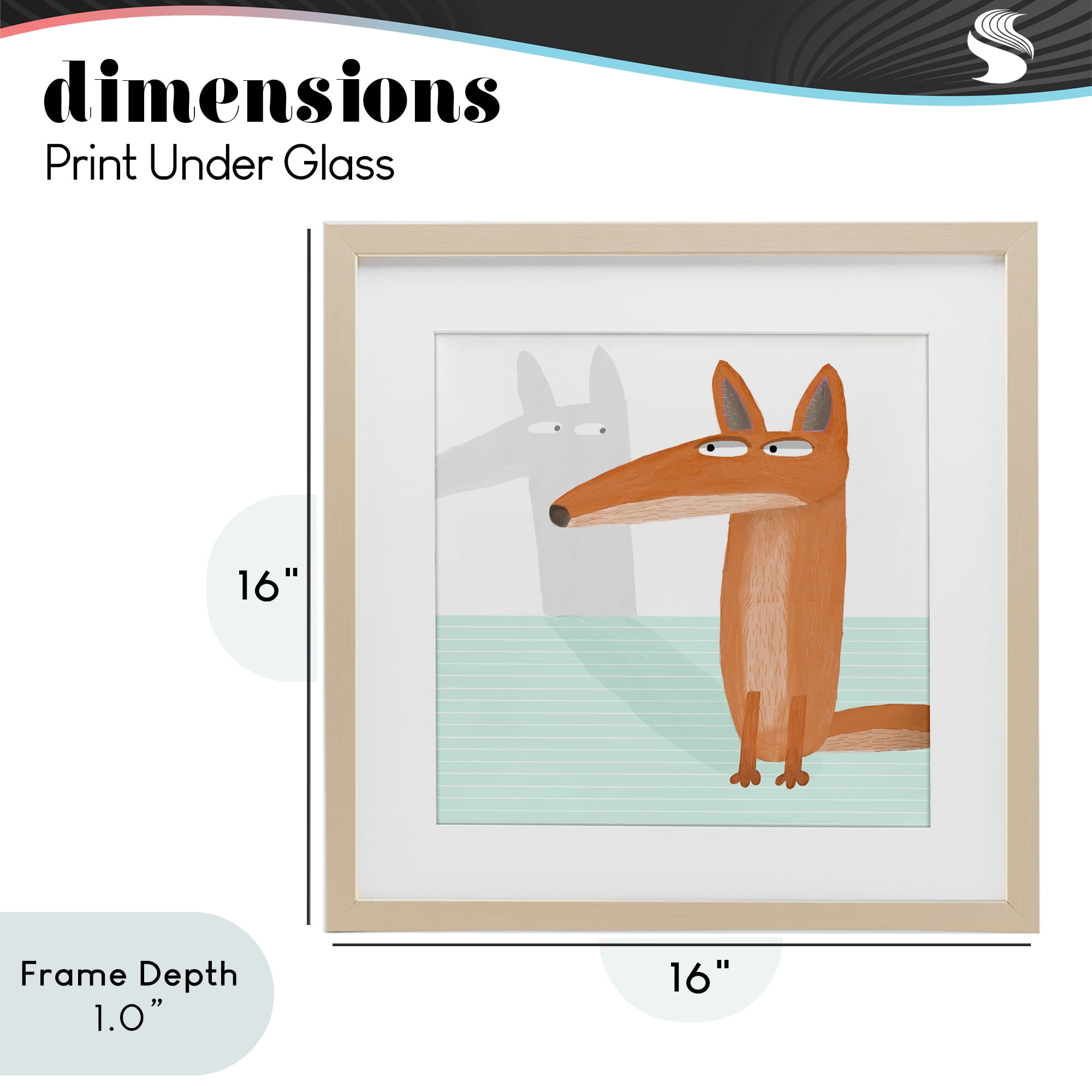 Stupell Industries Whimsical Fox Shadow Birch Framed Print Under Glass, design by Carla Daly