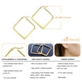 thumbnail image 4 of 555Jewelry Stainless Steel Geometric Shaped Large Statement Square Hoop Earrings for Women, Dangle Drop Geometric Hoop Earrings, Classic Trendy Simple Earrings for Women, Gold, 4 of 5