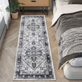 thumbnail image 6 of Yesurprise 1150Gsm 350Gsm Velvet Weight Pearl Velvet Washed Back Folded Printed Area Rugs - Persian Homage Dark Grey - 2x6ft (61x183cm), 6 of 7