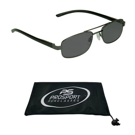Square Aviator Full Lens Sun Readers Reading Glasses Tinted with High Nickel Metal Frame.