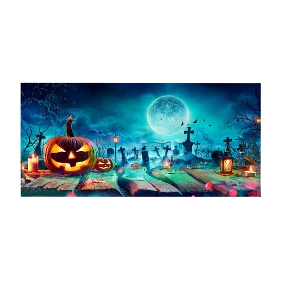Jierger Halloween Garage Door Decorations Witch Halloween Garage Door Cover Bat Garage Door Banner Large with for Halloween Front Porch Wall Decorations 4.92 X 2.46 Ft