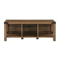 thumbnail image 4 of Walker Edison Rustic Farmhouse Entryway Storage Bench, Brown, 4 of 10