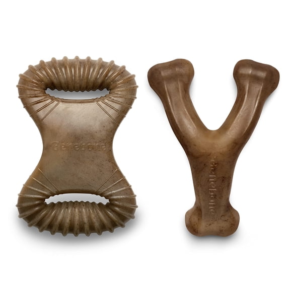 Juguetes masticables para perros Benebone Wishbone/Dental Durable, 2 unidades