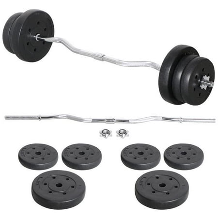 55lb Olympic Barbell Dumbbell Weight Set Gym Lifting Exercise Workout Olympic Bar Curl (Best Dumbbell Arm Workout)