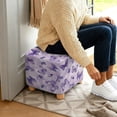 thumbnail image 5 of SCRAWLGOD Butterfly Print Violet Footstool Slipcover, Washable Footrest Sofa Slipcovers Comfortable Square Covers for Footstool with Stretch Bottom, 5 of 7