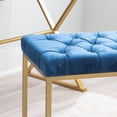 thumbnail image 3 of Powell Julius Velvet Ottoman, Gold/Navy, 3 of 7
