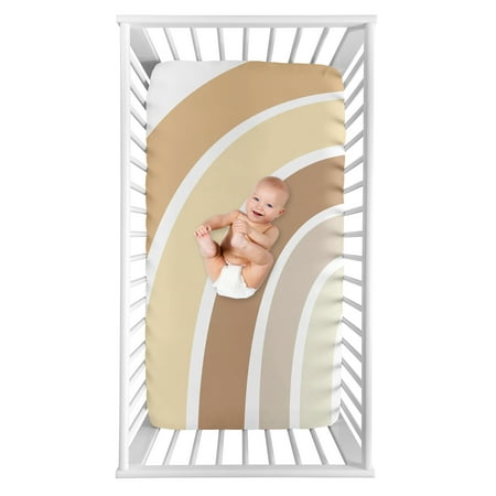 UPC: 0846480096429 | Boho Rainbow Neutral Photo Op Fitted Crib Sheet Girl Boy Unisex by Sweet Jojo Designs
