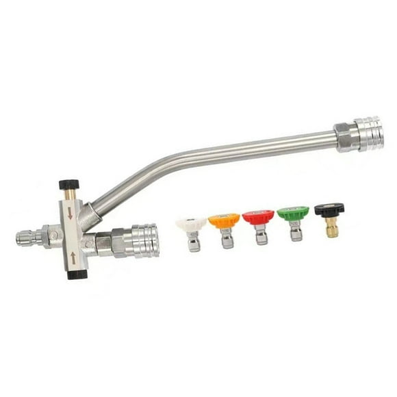 Dual Connector Lance Pressure Washer Foam Generator Soap Accessory with 5 Nozzle