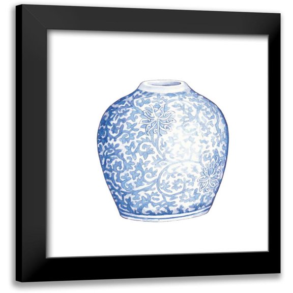 Wild Apple Portfolio 12x12 Black Modern Framed Museum Art Print Titled - Ginger Jar V on White