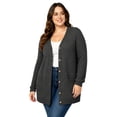 thumbnail image 6 of TEMOFON Cardigan Sweaters for Women Plus Size Clothes Long Sleeve Buttons Down with Pocket Lightweight Open Front Outerwear Fall Grey 5XL, 6 of 6