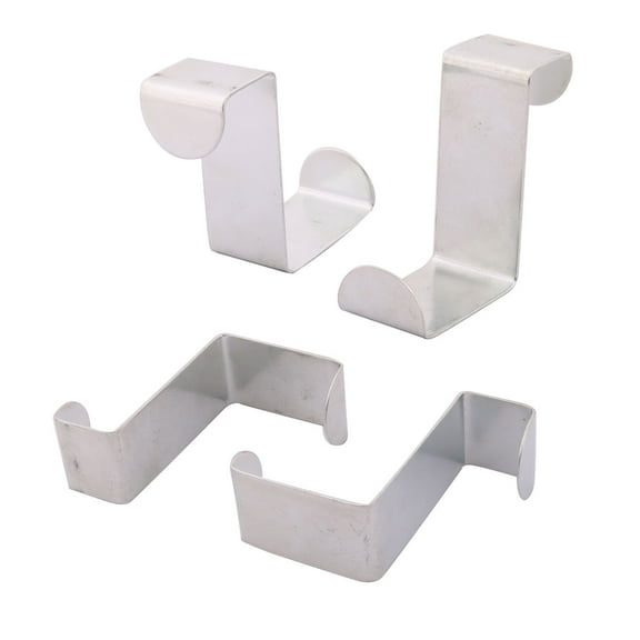 Unique Bargains Home Stainless Steel Clothes Hat Cap Hanging Hook Door Hanger Silver Tone 4pcs