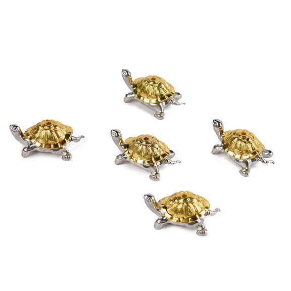 HUIANER 5pcs Vintage Metal Turtle Incense Holder with Ash Catcher for Sticks, Coils, Sage Cones, Frankincense, Home Decor