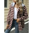 thumbnail image 6 of SIEANE Women Casual Plpletted Button Long Sleeve Hooded Drawstring Spring And Autumn Plpletted Hooded Versatile Loose Coat S-XL, 6 of 7