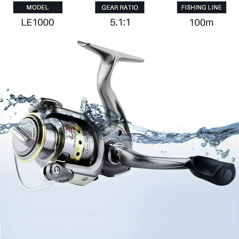 4.9ft Telescopic Fishing Rod Pole Spinning Reels Combos Full Kit with Bag 100m Line, Size: 4.9', Silver
