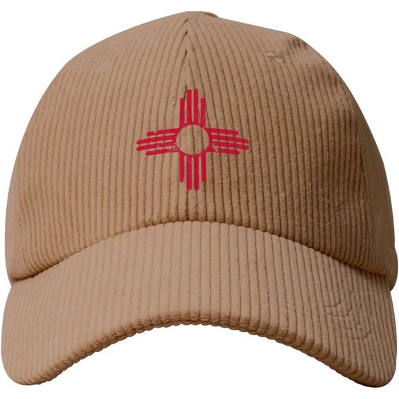 New Mexico Zia Sun Adult Corduroy Baseball Cap Soft Adjustable Dad Hat Trucker Hats23 Khaki